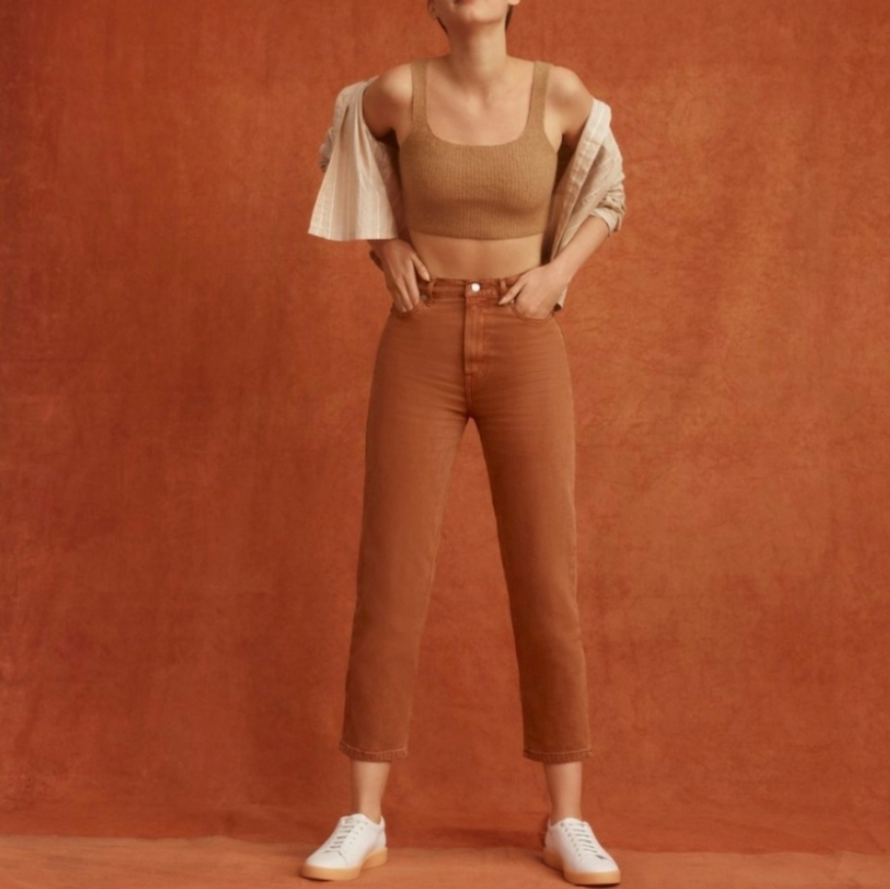 NWT Everlane "The Way-High" Rise Straight Jean Burnt Orange | Women's Size 24 - Picture 3 of 14